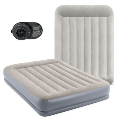 Dwuosobowy materac dmuchany 152x203x30 cm łóżko pompka 220V INTEX 64118 ND
