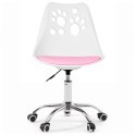 Ergonomiczny fotel obrotowy krzesło biurowe dla dzieci biało-różowe