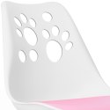 Ergonomiczny fotel obrotowy krzesło biurowe dla dzieci biało-różowe