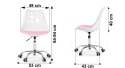 Ergonomiczny fotel obrotowy krzesło biurowe dla dzieci biało-różowe