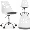 Ergonomiczny fotel obrotowy krzesło biurowe dla dzieci biało-szare