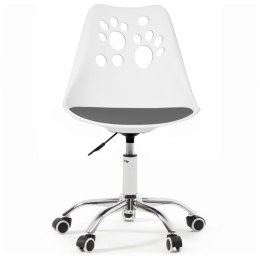 Ergonomiczny fotel obrotowy krzesło biurowe dla dzieci biało-szare