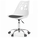 Ergonomiczny fotel obrotowy krzesło biurowe dla dzieci biało-szare