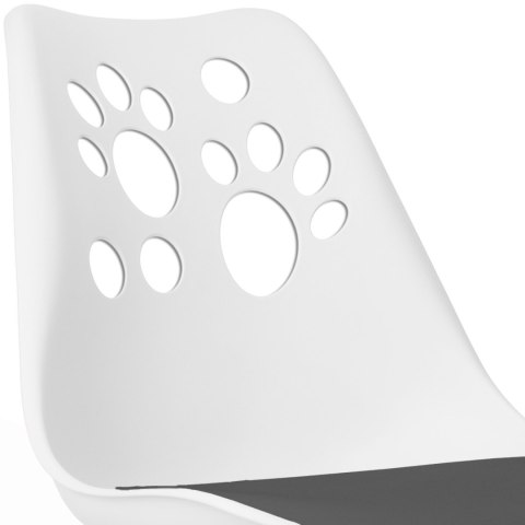 Ergonomiczny fotel obrotowy krzesło biurowe dla dzieci biało-szare