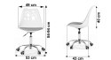 Ergonomiczny fotel obrotowy krzesło biurowe dla dzieci biało-szare
