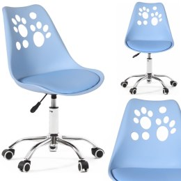 Ergonomiczny fotel obrotowy krzesło biurowe dla dzieci błękitne