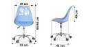 Ergonomiczny fotel obrotowy krzesło biurowe dla dzieci błękitne