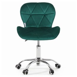 Fotel biurowy krzesło obrotowe welurowe dla dziecka zielone