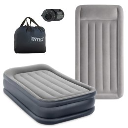 Jednoosobowy materac dmuchany 99x191x42 cm łóżko pompka 220V INTEX 64132 ND