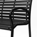 Ławka ogrodowa 126 cm z oparciem premium parkowa metalowa taras balkon