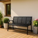 Ławka ogrodowa 126 cm z oparciem premium parkowa metalowa taras balkon