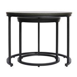 Nowoczesne stoliki kawowe okrągłe zestaw 2w1 loft industrial ława stół stolik grafitowy