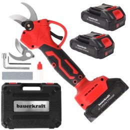 Ogrodowy sekator akumulatorowy elektryczny do gałęzi 2 akumulatory czerwony