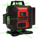 Poziomica laserowa płaszczyznowa zielony laser krzyżowy 360° 4D 16 linii