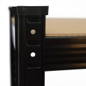 Regał magazynowy metalowy czarny 2w1 5 jasnych półek 150x75x30 cm