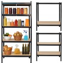 Regał magazynowy metalowy czarny 2w1 5 jasnych półek 180x90x40 cm