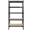 Regał magazynowy metalowy czarny 2w1 5 jasnych półek 180x90x40 cm