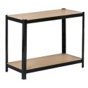 Regał magazynowy metalowy czarny 2w1 5 jasnych półek 180x90x40 cm