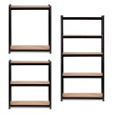 Regał magazynowy metalowy czarny 2w1 5 jasnych półek 180x90x40 cm