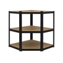 Regał magazynowy narożny metalowy czarny 2w1 5 półek 180x90x90x40 cm