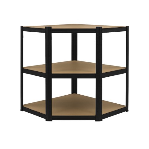 Regał magazynowy narożny metalowy czarny 2w1 5 półek 180x90x90x40 cm
