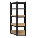 Regał magazynowy narożny metalowy czarny 2w1 5 półek 180x90x90x40 cm