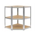 Regał magazynowy narożny metalowy srebrny 5 półek 2w1 180x90x90x40 cm