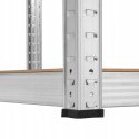 Regał magazynowy narożny metalowy srebrny 5 półek 2w1 180x90x90x40 cm