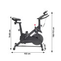 Rower treningowy cardio domowy stacjonarny Bauerkraft koło zamachowe 4kg szary