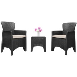 Zestaw mebli ogrodowych komplet fotele stolik technorattan taras ogród