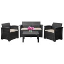 Zestaw mebli ogrodowych komplet technorattan sofa fotele stolik taras ogród