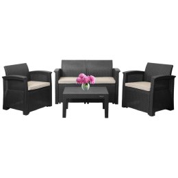 Zestaw mebli ogrodowych komplet technorattan sofa fotele stolik taras ogród