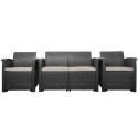 Zestaw mebli ogrodowych komplet technorattan sofa fotele stolik taras ogród