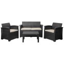 Zestaw mebli ogrodowych komplet technorattan sofa fotele stolik taras ogród