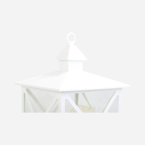 Biała Latarnia Dekoracyjna z Trzema Świecami LED GOLIAT