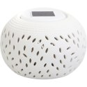 Biały Ceramiczny Świecznik z Solarną Lampą LED Zmieniającą Kolor