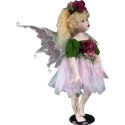 Ceramiczna Lalka Elf z Skrzydłami w Kolorze Różowo-Zielonym 62 cm