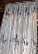 Elegancka Dwuwarstwowa Zasłona z Haftem i Koralikami w Kolorze Biały