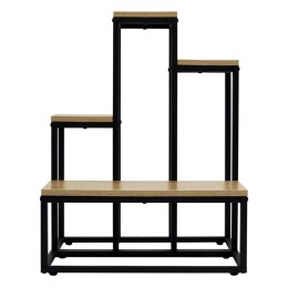 Kwietnik stojący metalowy piętrowy stojak na 6 kwiatów regał dąb antyczny