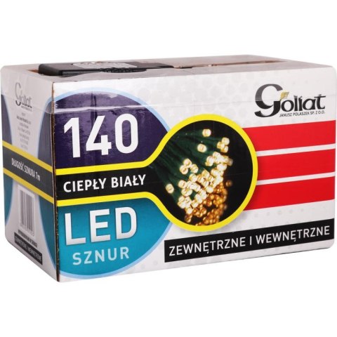 Lampki choinkowe, 140 LED, zewnętrzne, ciepły biały
