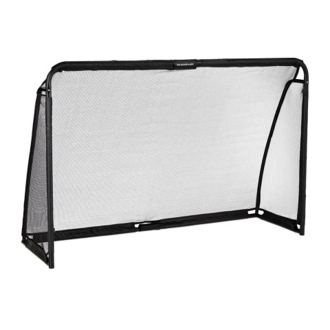 Metalowa bramka piłkarska z siatką treningową do gry w piłkę nożną 180x120x60 cm czarna