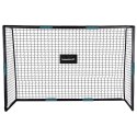 Metalowa bramka piłkarska z siatką treningową do gry w piłkę nożną 180x120x60 cm czarno-niebieska