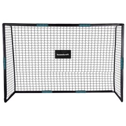 Metalowa bramka piłkarska z siatką treningową do gry w piłkę nożną 180x120x60 cm czarno-niebieska