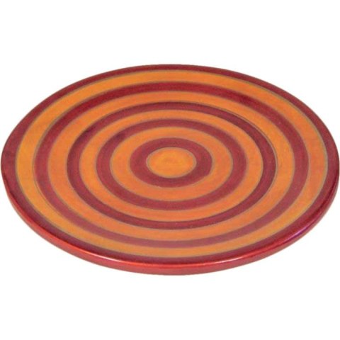 Pomarańczowy Talerzyk Ceramiczny w Paski o Średnicy 20 cm