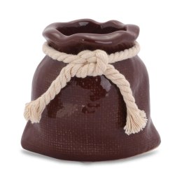 Świecznik ceramiczny Mini-Sakwa w kolorze brązowym