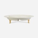Talerz Ceramiczny z Przegrodami na Złotych Nóżkach 24 cm - Kolekcja Koronkowa