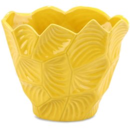 Żółty Wazon Ceramiczny JJ ze Stabilizującymi Antypoślizgowymi Podkładkami